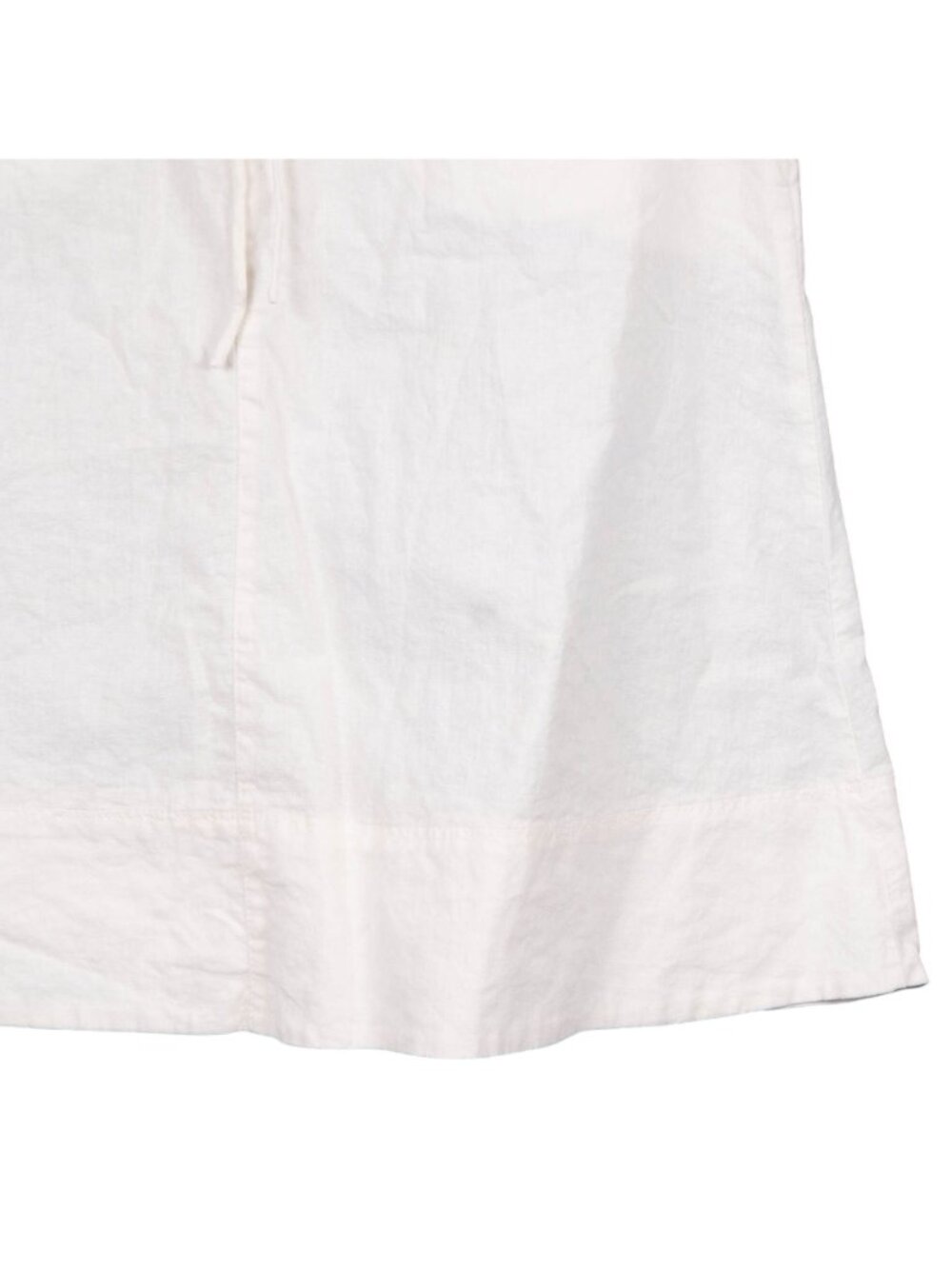 Classic VTG White Linen Skirt 14 Womens Boho Hippie Retro Lace Up ALine Button - Picture 5 of 7